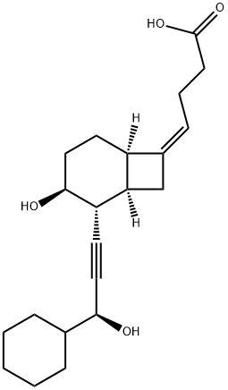 4-[(1R,1α,6α,7Z)-2α-[(S)-3-Cyclohexyl-3-hydroxy-1-propynyl]-3β-hydroxybicyclo[4.2.0]octan-7-ylidene]butanoic acid Structure