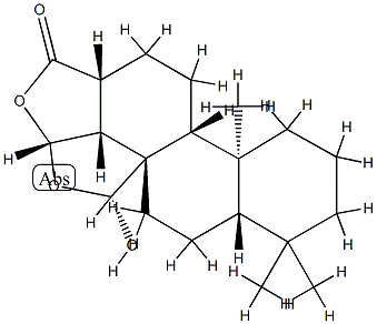 (13α,21R)-4,4-Dimethyl-15β,8-(epoxymethano)-21-hydroxy-18-nor-16-oxa-5α-androstane-17-one 구조식 이미지