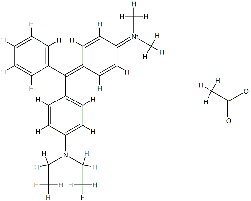 에타나미늄,N-4-4-(디메틸아미노)페닐페닐메틸렌-2,5-시클로헥사디엔-1-일리덴-N-에틸-,아세테이트 구조식 이미지