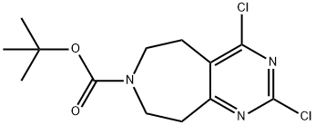 Tert-butyl 2,4-dichloro-8,9-dihydro-5H-pyrimido[4,5-d]azepine-7(6H)-carboxylate 구조식 이미지
