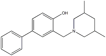 4-Biphenylol, 3-((3,5-dimethylpiperidino)methyl)-4-hydroxybiphenyl Structure