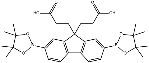 2,7-bis(4,4,5,5-tetraMethyl-1,3,2-dioxaborolan-2-yl)-9,9-bis(3'-propanoic)fluorene 구조식 이미지