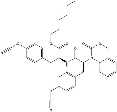 poly(oxyimidocarbonyloxy-p-phenylene(2-(hexyloxycarbonyl)ethylene)imino(2-(1-(benzyloxy)formamido)-1-oxotrimethylene)-p-phenylene) Structure