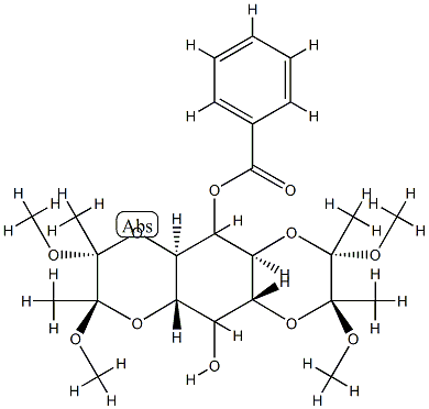 1,6-O-[(1R,2R)-1,2-DiMethoxy-1,2-diMethyl-1,2-ethanediyl]-3,4-O-[(1S,2S)-1,2-diMethoxy-1,2-diMethyl-1,2-ethanediyl]-5-benzoate-Myo-inositol Structure