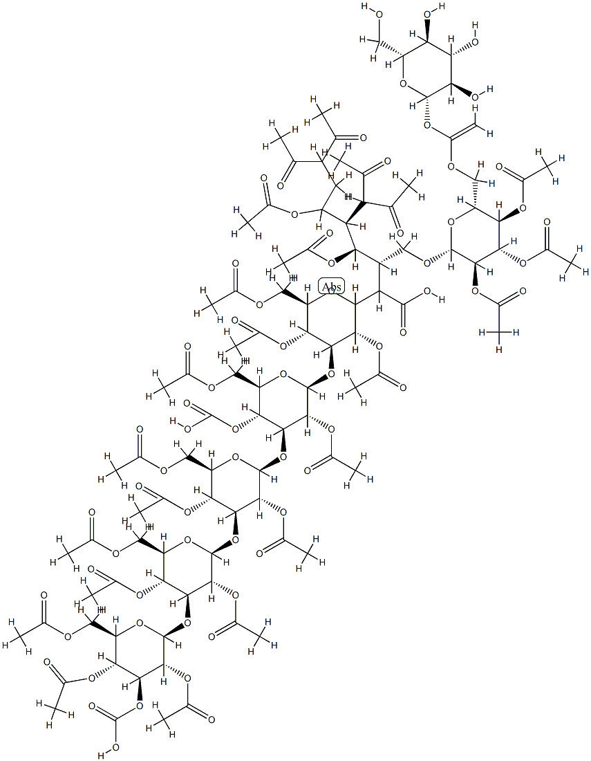 peracetyl(Glu(1-3))(7)glucitol Structure