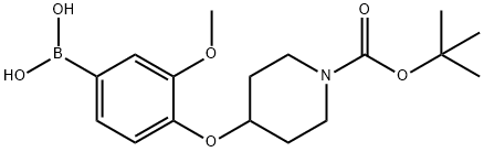4-(1-BOC-피페리딘-4-일옥시)-3-메톡시페닐보론산 구조식 이미지