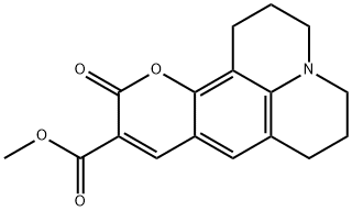 2,3,5,6-1H,4H-TETRAHYDRO-8-METHOXYCARBONYL-QUINOLIZINO- (9,9A,1-GH)COUMARIN 구조식 이미지