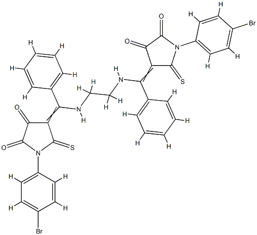 (4E)-1-(4-bromophenyl)-4-[[2-[[(E)-[1-(4-bromophenyl)-4,5-dioxo-2-sulf anylidene-pyrrolidin-3-ylidene]-phenyl-methyl]amino]ethylamino]-phenyl -methylidene]-5-sulfanylidene-pyrrolidine-2,3-dione Structure
