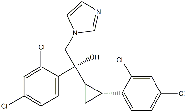 1H-Imidazole-1-ethanol, α-(2,4-dichlorophenyl) -α-[2-(2,4-dichlorophenyl)cyclopropyl]-, [1α(R),2]- 구조식 이미지