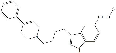 1H-Indol-5-ol,3-[4-(3,6-dihydro-4-phenyl-1(2H)-pyridinyl)butyl]-, hydrochloride (1:1) Structure