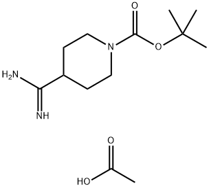 1-Piperidinecarboxylic acid, 4-(aminoiminomethyl)-, 1,1-dimethylethyl ester, acetate (1:1) Structure