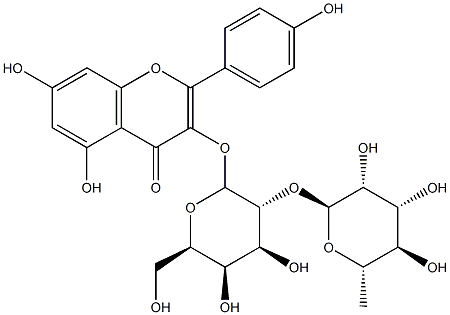 kaempferol 3-O-alpha-rhamnopyranosyl-(1-2)-beta-galactopyranoside Structure