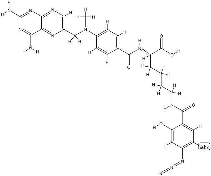 N(alpha)-(4-amino-4-deoxy-10-methylpteroyl)-N(epsilon)-(4-azido-5-iodosalicylyl)lysine 구조식 이미지