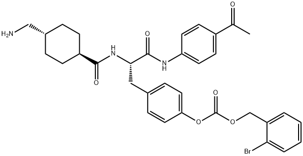 4-아미노메틸시클로헥산카르보닐-O-2-브로모벤질옥시카르보닐티로신4-아세틸아닐리드 구조식 이미지
