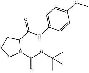 tert-butyl 2-{[(4-methoxyphenyl)amino]carbonyl}-1-pyrrolidinecarboxylate (non-preferred name) 구조식 이미지