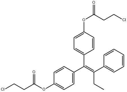 1,1-bis(4-(3-chloropropionyloxyphenyl))-2-phenylbut-1-ene 구조식 이미지