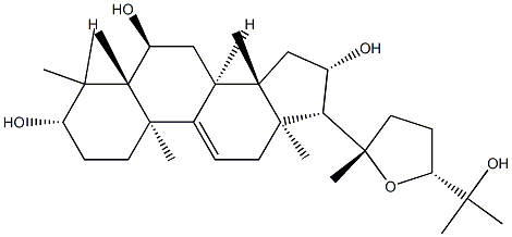 (24R)-20,24-Epoxy-5α-lanost-9(11)-ene-3β,6α,16β,25-tetrol Structure