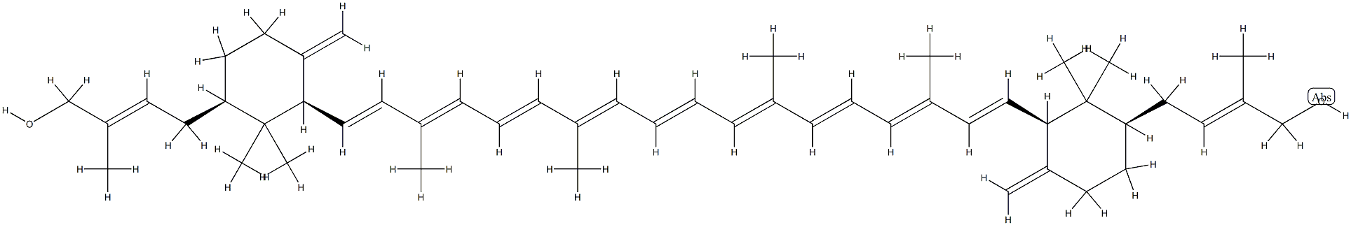 (2R,2'R,6R,6'R)-5,5',18,18'-Tetradehydro-5,5',6,6'-tetrahydro-2,2'-bis[(E)-4-hydroxy-3-methyl-2-butenyl]-β,β-carotene Structure