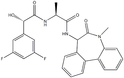 BenzeneacetaMide, N-[(1S)-2-[(6,7-dihydro-5-Methyl-6-oxo-5H-dibenz[b,d]azepin-7-yl)aMino]-1-Methyl-2-oxoethyl]-3,5-difluoro-α-hydroxy-,(αS)- Structure