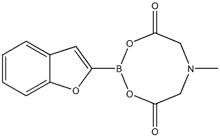 2-(Benzofuran-2-yl)-6-methyl-1,3,6,2-dioxazaborocane-4,8-dione,  2-Benzofuranboronic  acid  MIDA  ester Structure