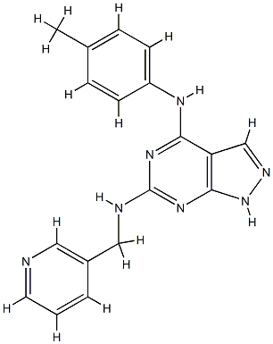 4-N-(4-methylphenyl)-6-N-(pyridin-3-ylmethyl)-1H-pyrazolo[3,4-d]pyrimidine-4,6-diamine Structure