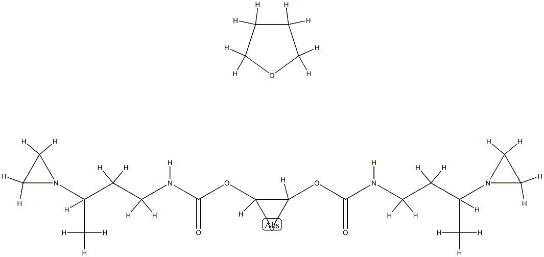 Furan, tetrahydro-, polymer with oxirane, bis[[3-(1-aziridinyl)butyl]carbamate] Structure