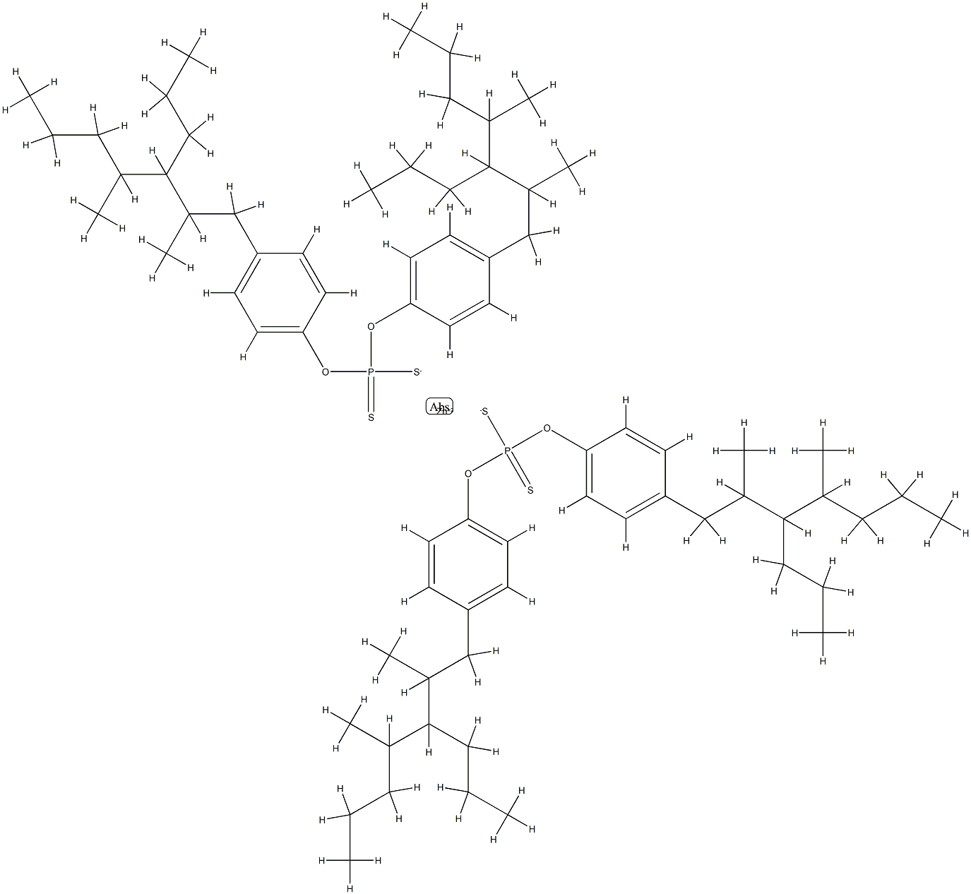 zinc bis[bis(tetrapropylenephenyl)] bis(hydrogen dithiophosphate)  Structure