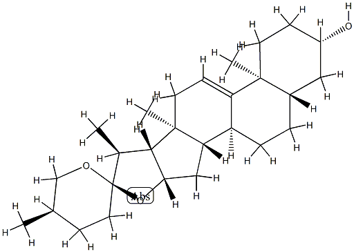 (3,5,25R)-3-Hydroxyspirost-9(11)-ene 구조식 이미지