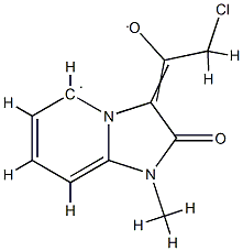 3-(Chloroacetyl)-1-methyl-2-oxylatoimidazo[1,2-a]pyridin-1-ium 구조식 이미지