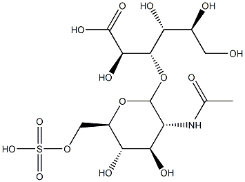 O-((Nalpha)-acetylglucosamine 6-sulfate)-(1-3)-idonic acid 구조식 이미지