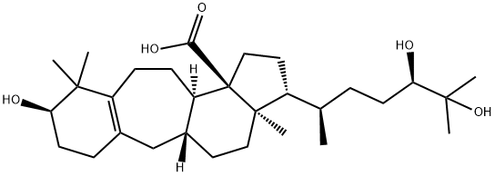 (24R)-3α,24,25-Trihydroxy-B(9a)-homo-19-norlanost-5(10)-en-30-oic acid 구조식 이미지