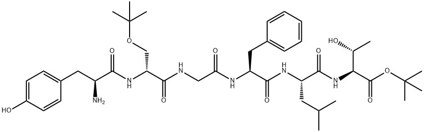 tyrosyl-seryl(O-t-butyl)-glycyl-phenylalanyl-leucyl-threonine(O-t-butyl) Structure