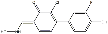 2-Chloro-3'-fluoro-3,4'-dihydroxy-[1,1-biphenyl]-4-carboxaldehydeoxime 구조식 이미지