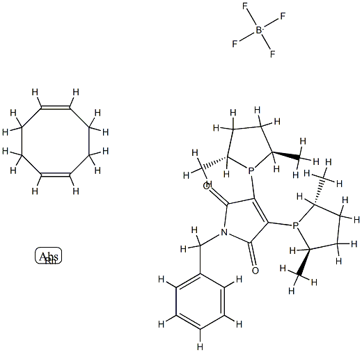 catASium(R)  MNBn(R)Rh,  3,4-Bis[(2R,5R)-2,5-dimethylphospholanyl]-1-benzyl-1H-pyrrol-2,5-dion(1,5-cyclooctadiene)rhodium(I)  tetrafluoroborate 구조식 이미지