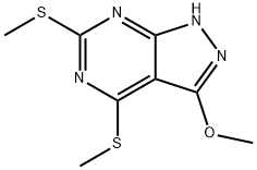 3-Methoxy-4,6-bis(methylthio)-1H-pyrazolo[3,4-d]pyrimidine 구조식 이미지