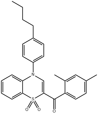 [4-(4-butylphenyl)-1,1-dioxo-1$l^{6},4-benzothiazin-2-yl]-(2,4-dimethylphenyl)methanone Structure