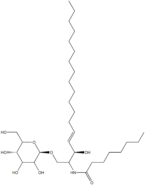 D-glucosyl--1,1' N-octanoyl-D-erythro-sphingosine 구조식 이미지