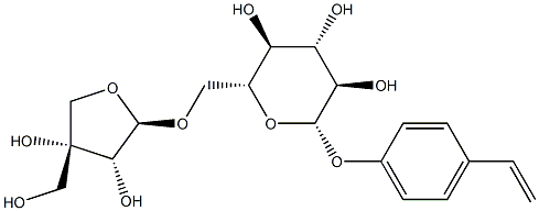 p-Vinylphenyl O-[beta-D-apiofurasyl-(1-6)]-beta-D-glucopyraside 구조식 이미지