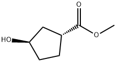 (1R,3R)-3-Hydroxycyclopentane carboxylic acid methyl ester Structure