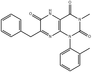 Lumazine,  7-benzyl-6-hydroxy-3-methyl-1-o-tolyl-  (6CI) 구조식 이미지