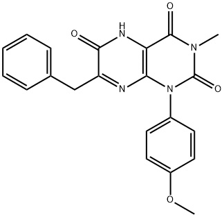 Lumazine,  7-benzyl-6-hydroxy-1-(p-methoxyphenyl)-3-methyl-  (6CI) Structure