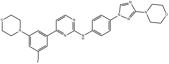 2-PyriMidinaMine, 4-[3-fluoro-5-(4-Morpholinyl)phenyl 구조식 이미지