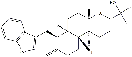 (3S,4aα,10aα)-Dodecahydro-7α-(1H-indol-3-ylmethyl)-α,α,6aβ,10bβ-tetramethyl-8-methylene-1H-naphtho[2,1-b]pyran-3-methanol Structure