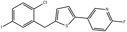 2-(2-Chloro-5-iodine benzyl)-5-(3-(6-fluoro-pyridyl)) thiophene Structure