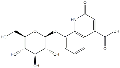 8-(β-D-글루코피라노실옥시)-1,2-디히드로-2-옥소-4-퀴놀린카르복실산 구조식 이미지