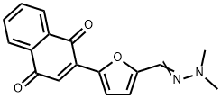 2-Furancarboxaldehyde,  5-(1,4-dihydro-1,4-dioxo-2-naphthalenyl)-,  2-(2,2-dimethylhydrazone) 구조식 이미지