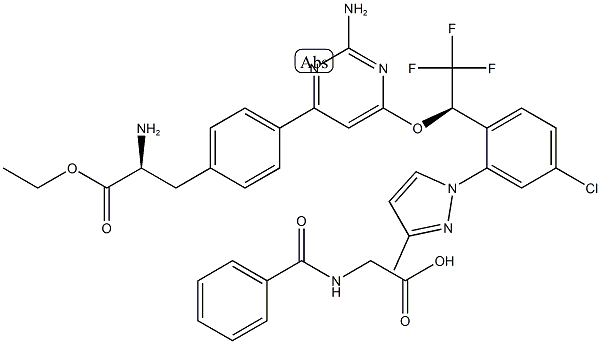 1137608-69-5 4-[2-Amino-6-[(1R)-1-[4-chloro-2-(3-methyl-1H-pyrazol-1-yl)phenyl]-2,2,2-trifluoroethoxy]-4-pyrimidinyl]-L-phenylalanine ethyl ester N-benzoylglycine salt