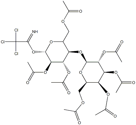 β-D-락토피라노사이드1-(2,2,2-트리클로로에타니미데이트)헵타아세테이트 구조식 이미지