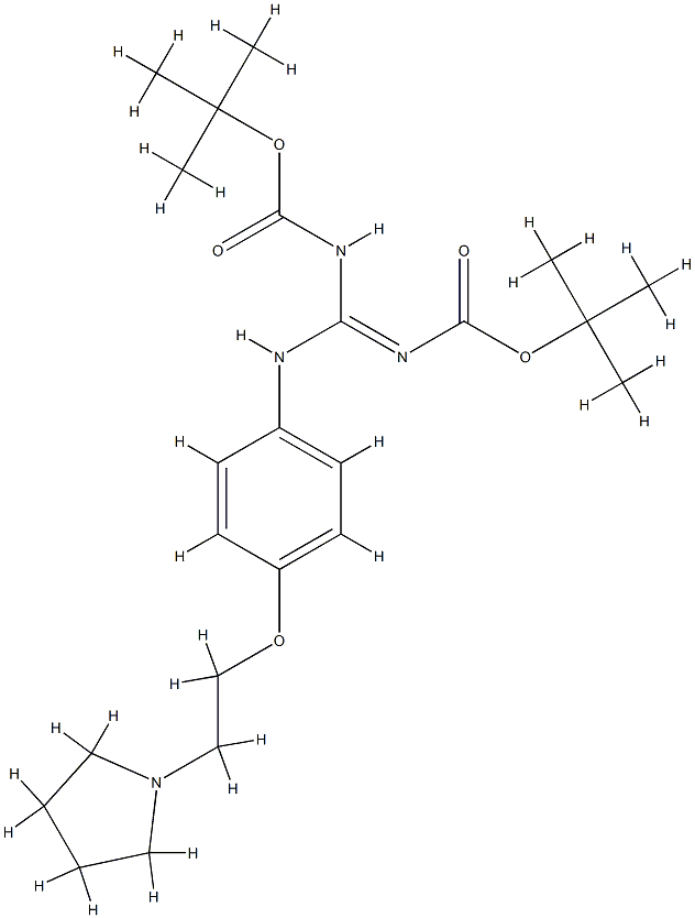 CarbaMic acid, N-[[[(1,1-diMethylethoxy)carbonyl]aMino][[4-[2-(1-pyrrolidinyl)ethoxy]phenyl]aMino]Methylene]-, 1,1-diMethylethyl ester, [N(Z)]- Structure