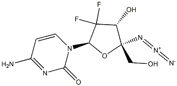 4'-C-azido-2'-deoxy-2',2'-difluorocytidine 구조식 이미지